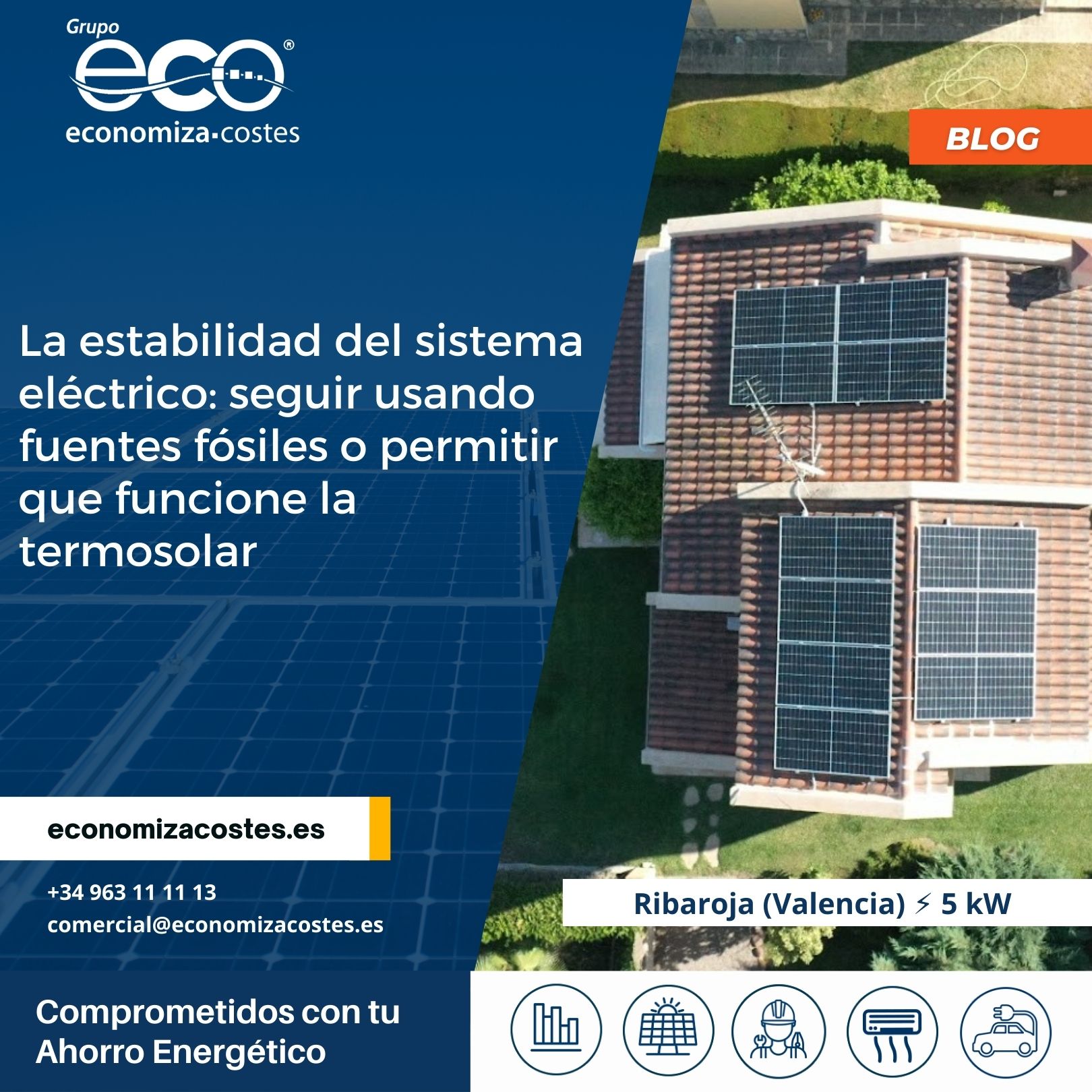 La estabilidad del sistema eléctrico: seguir usando fuentes fósiles o permitir que funcione la termosolar